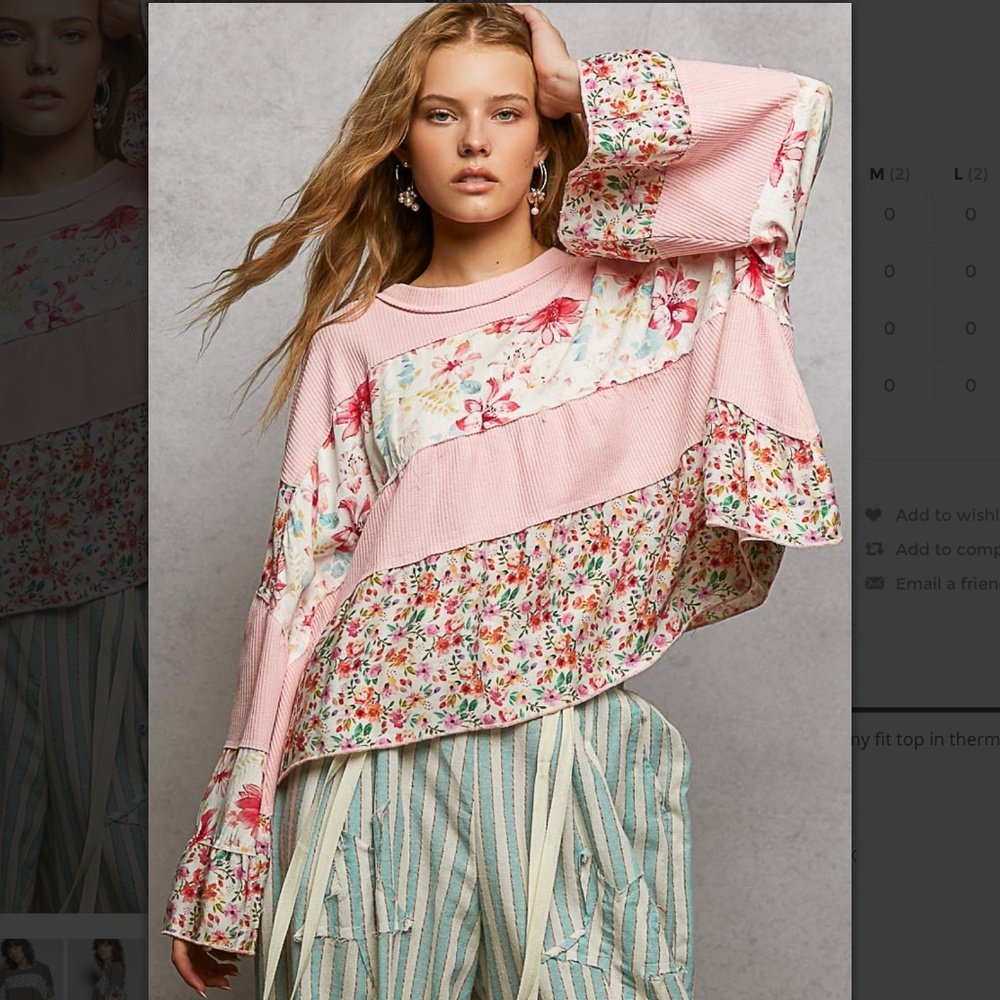 🌼 POL “ Ariel “ POL Thermal Top with Flowy  Hem 63
